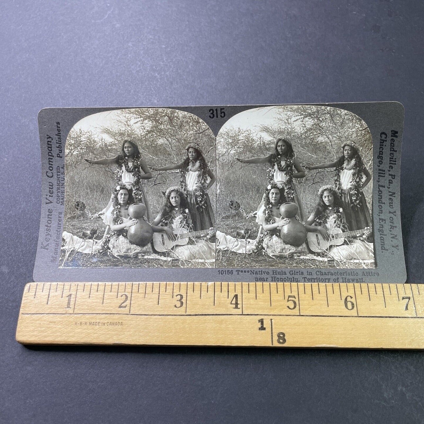 Antique 1910s Native Hawaiian Women Dancing Stereoview Photo Card P3169