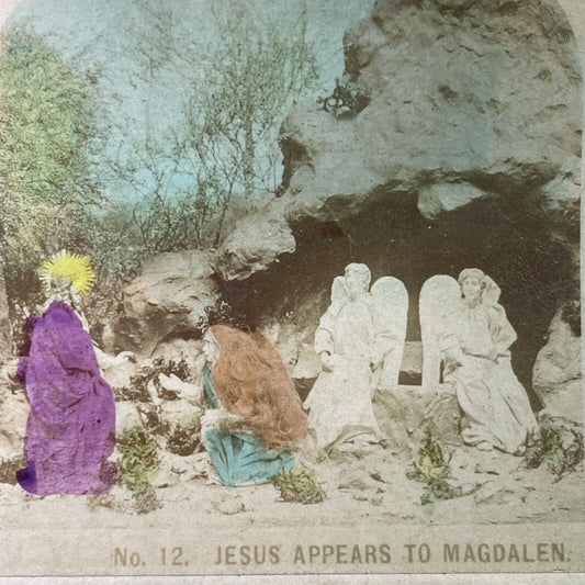 Antique 1860s Jesus Appears To Mary Magdalen Stereoview Photo Card P3403