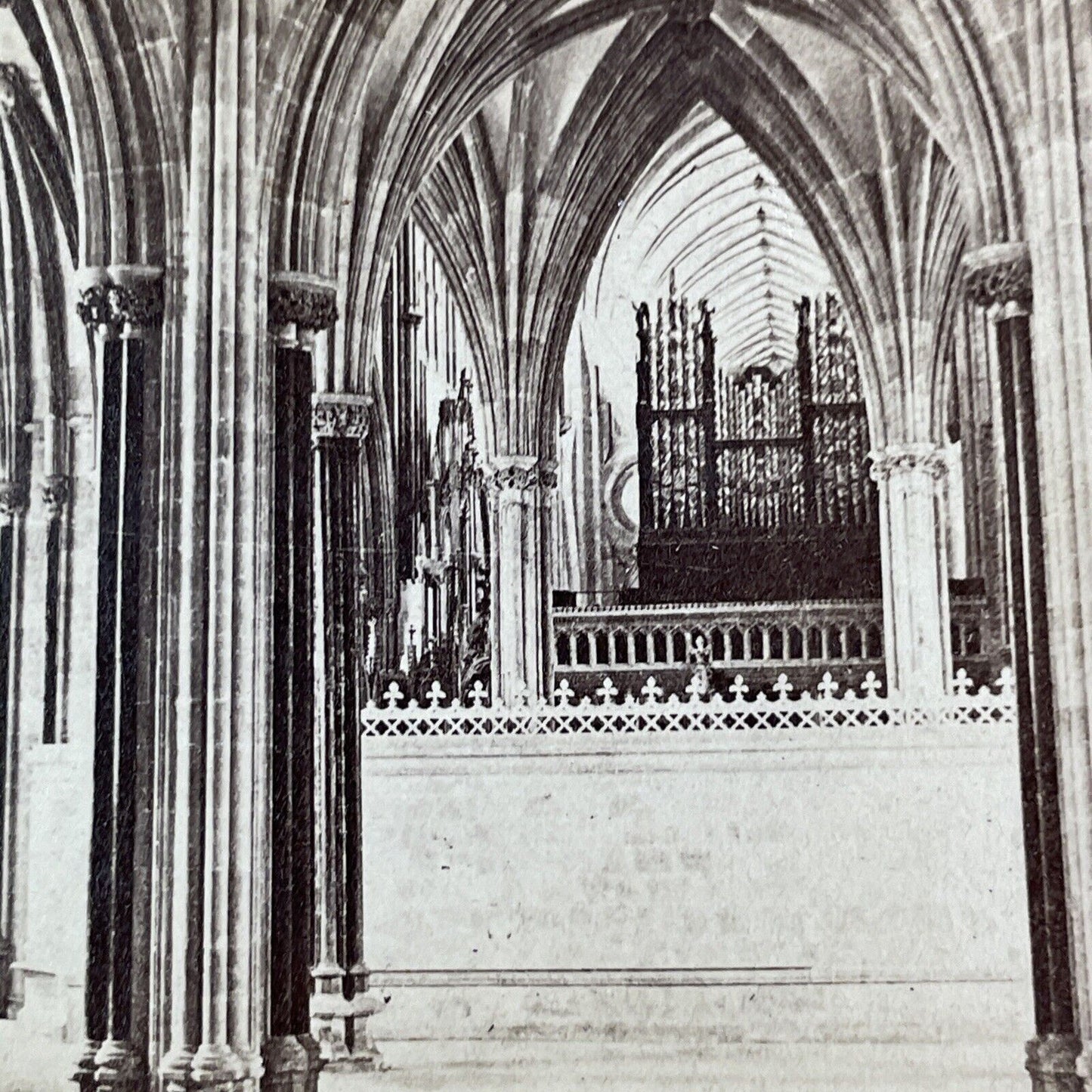 Wells Cathedral Church Somerset England UK Stereoview Antique c1855 X3704