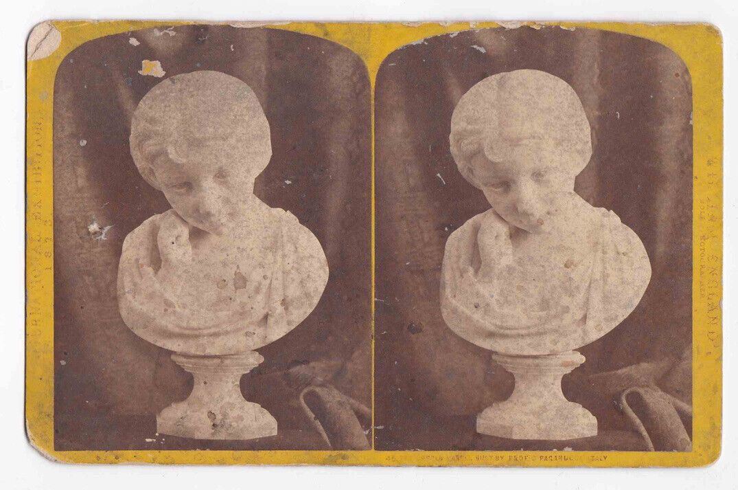 Antique 1873 Female Sculpture Giovanni Paganucci Stereoview Photo Card P3141-4