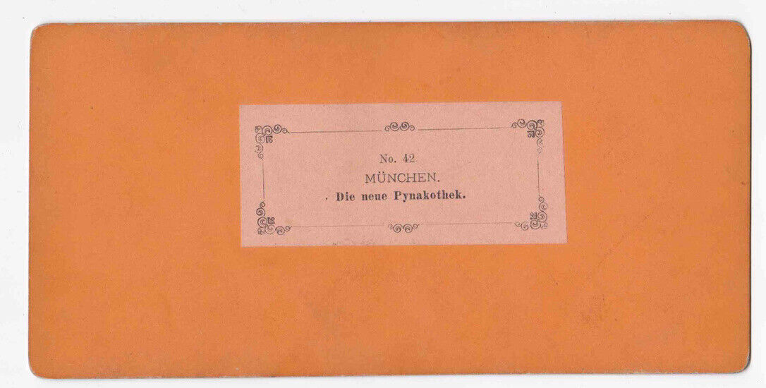 Antique 1860s Die Neue Pynakothek Pinakothek, Munich, Germany Photo Card P076