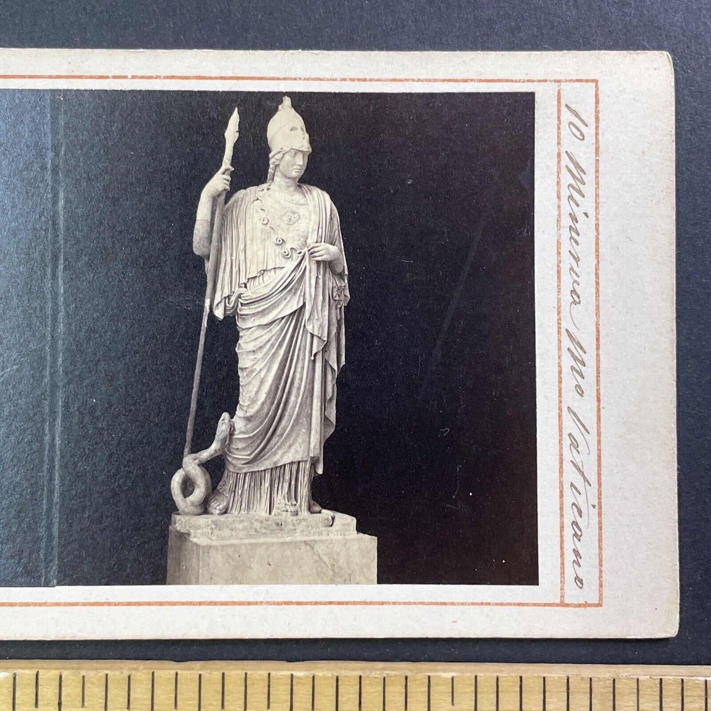 Sculpture of Athena Stereoview Monaldini & Calisti Antique c1870s Y016