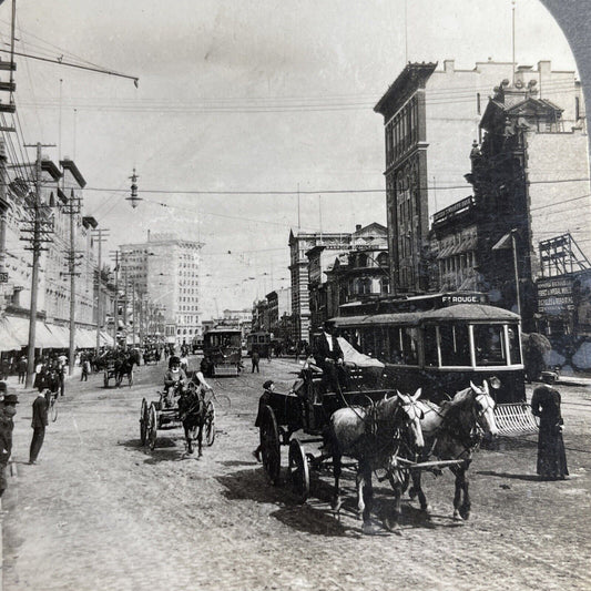 Antique 1905 Winnipeg Manitoba Downtown In Canada Stereoview Photo PC641