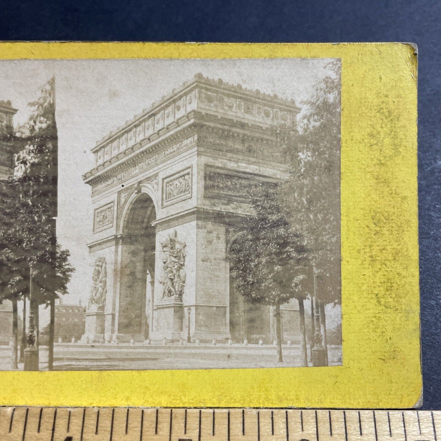 Antique 1870s Arc De Triomphe In Paris France Stereoview Photo Card P5184