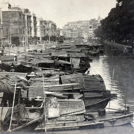 Antique 1920s Shamian Island Guangzhou China Stereoview Photo Card P4923