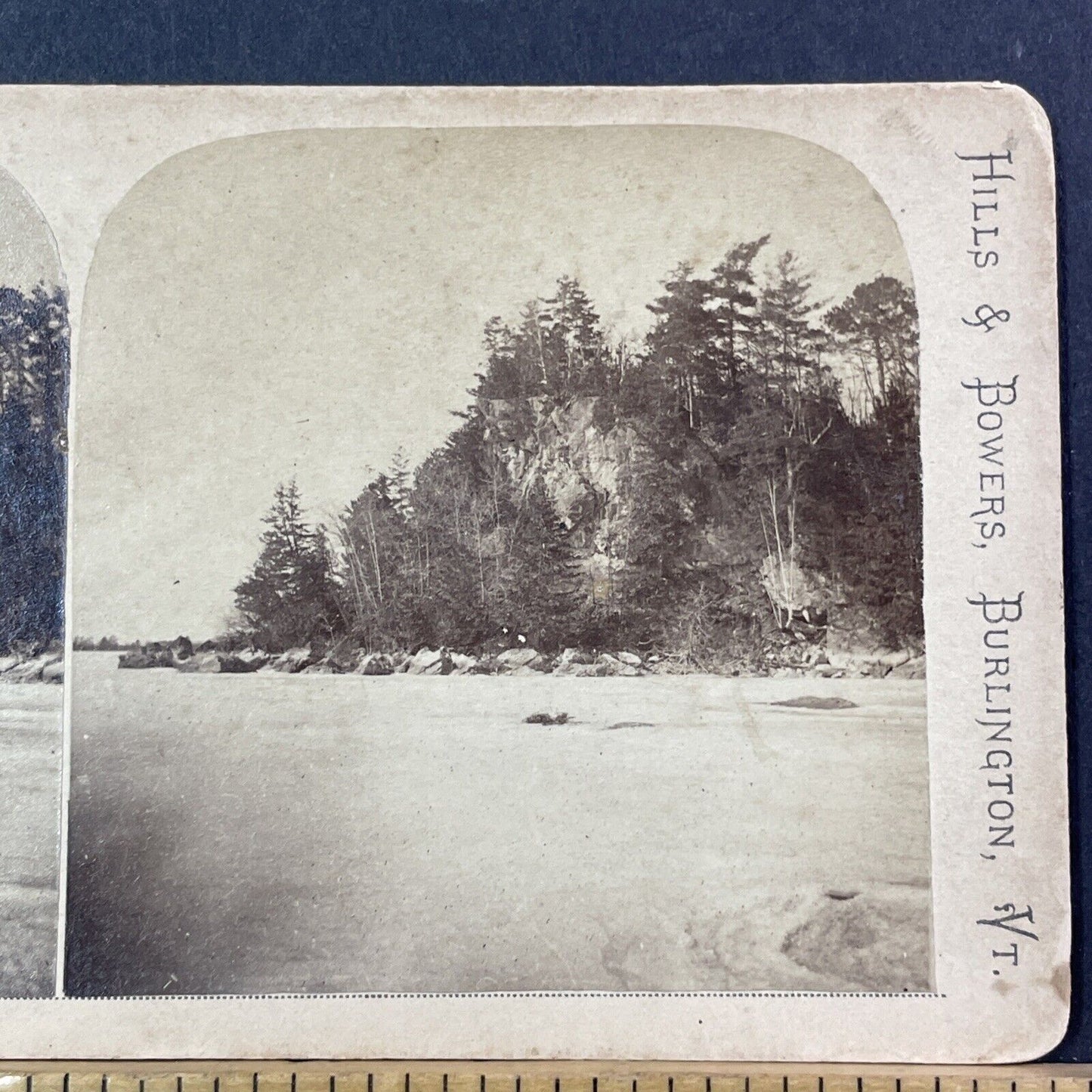 Rock Point Burlington Vermont Stereoview Photo Card Antique c1875 X903