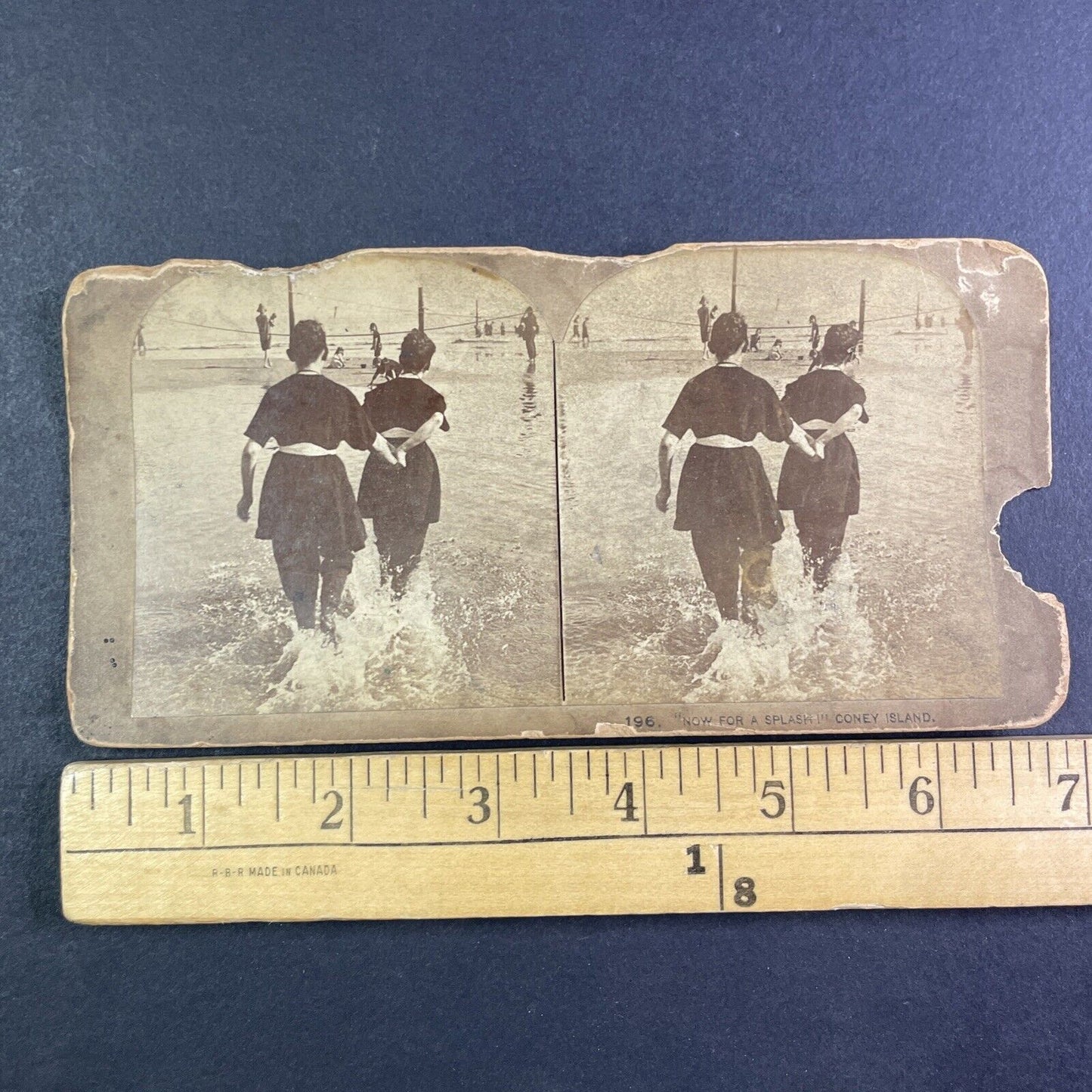 Women Swimming at Coney Island New York Stereoview R.K. Bonine c1880s Y2258