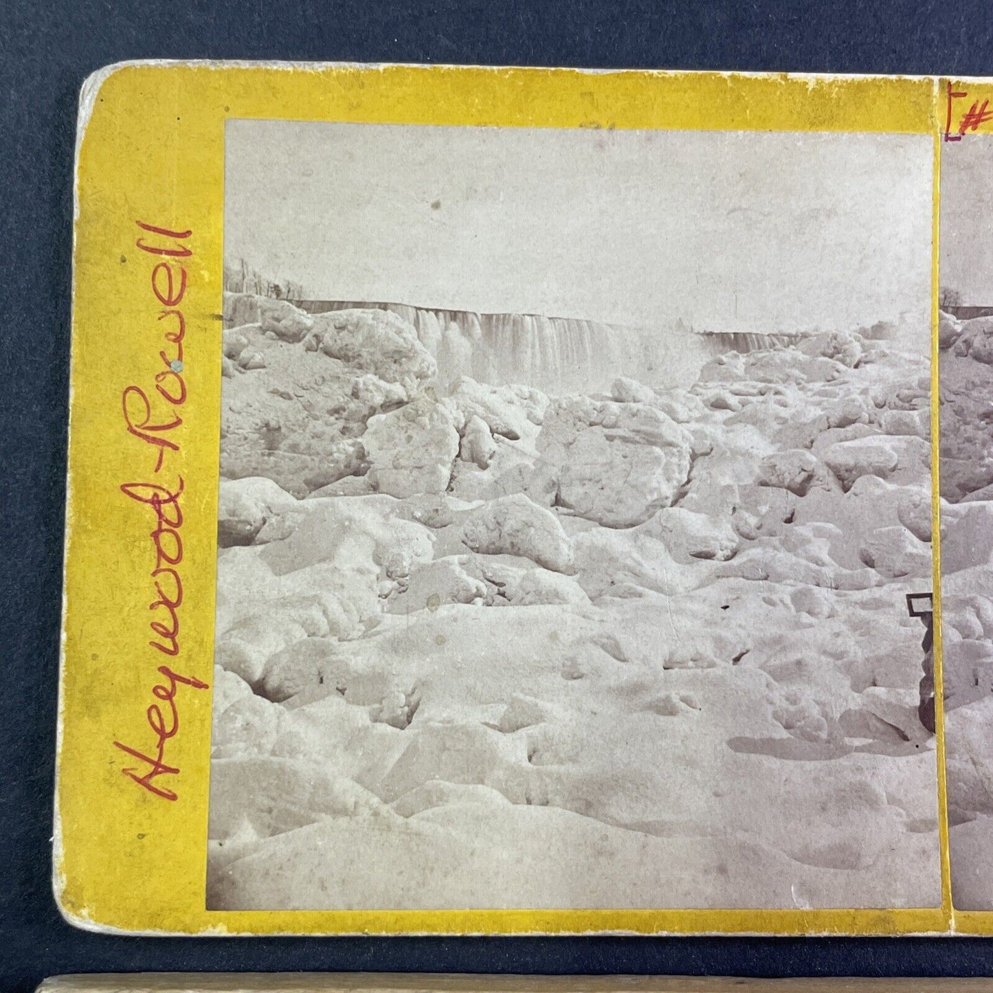 John Heywood Self-Portrait Niagara Falls Ice Bridge Stereoview c1867 Y2526