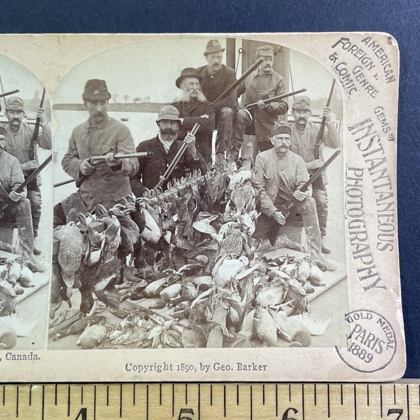 Duck Hunting In Long Point Ontario Stereoview George Barker Antique c1890 X1538