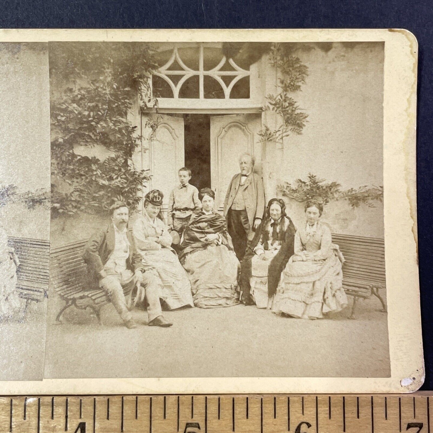 Count Maxence de Grassin Family Mourning Stereoview France Antique c1876 X2772