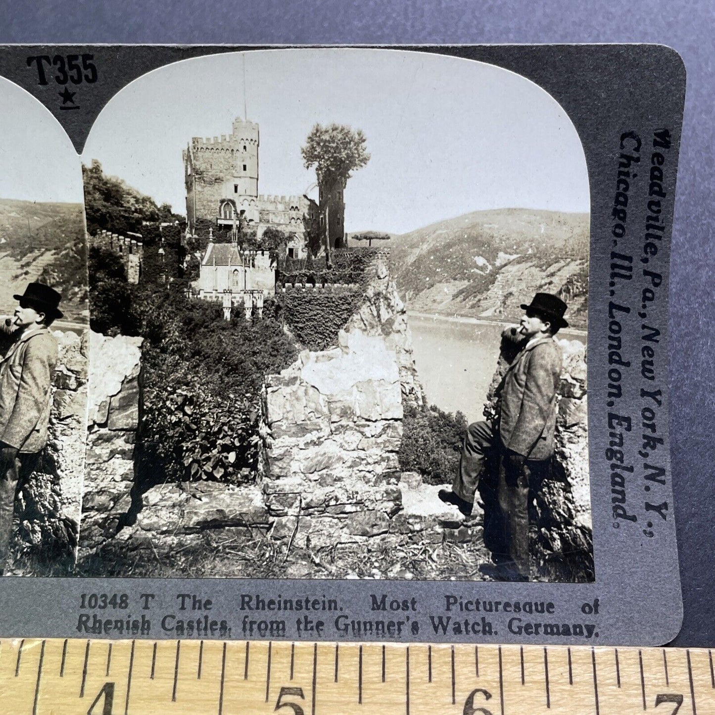 Antique 1909 German Man Smoking A Pipe Stereoview Photo Card V2863