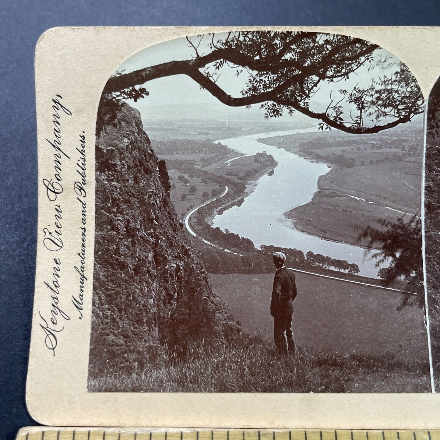 Antique 1898 The Tay River Aberfeldy Scotland Stereoview Photo Card P3909