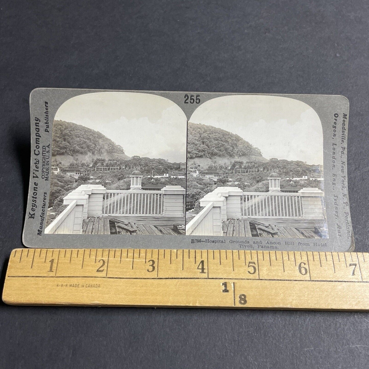 Antique 1910s Construction Worker Hospital Panama Stereoview Photo Card P4458