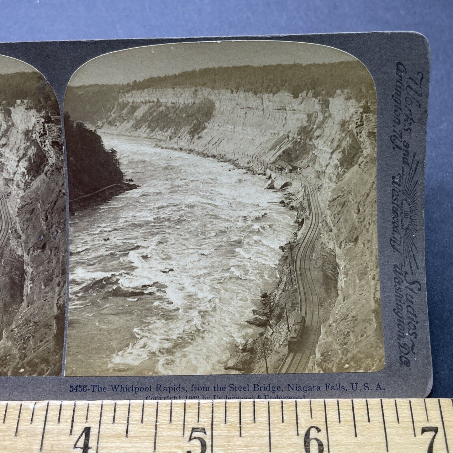 Antique 1902 Whirlpool Rapids Niagara Falls New York Stereoview Photo Card P2366