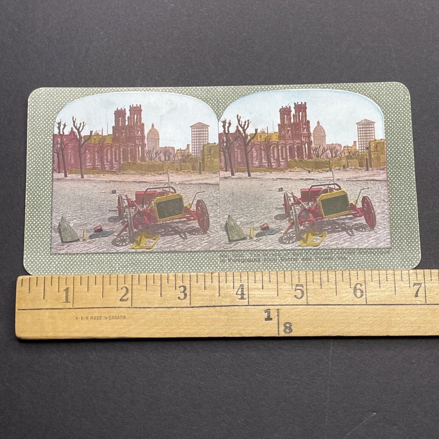 Antique 1910s San Francisco Earthquake Synagogue Stereoview Photo Card 2300-49