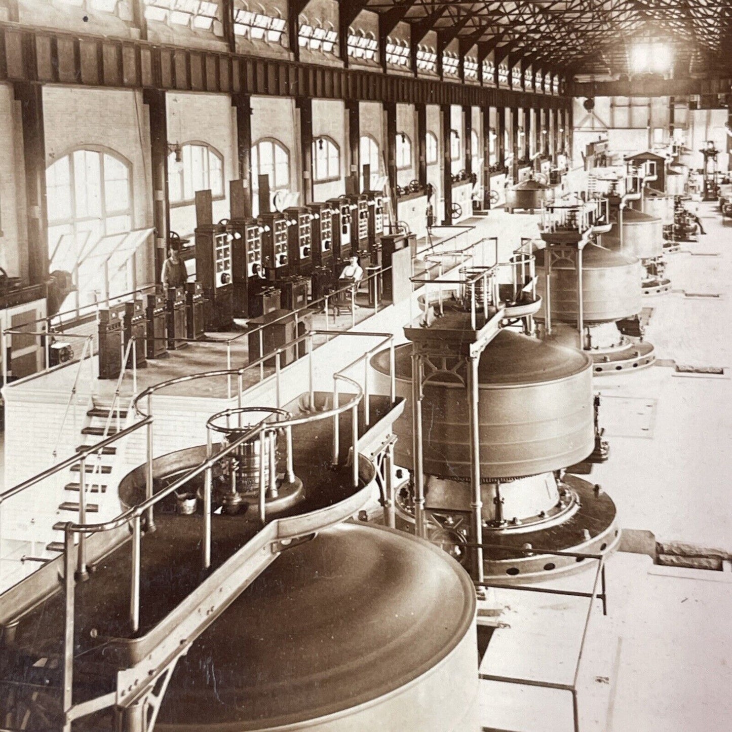 Power Plant Turbines Niagara Falls Stereoview New York Antique c1890s Y1784