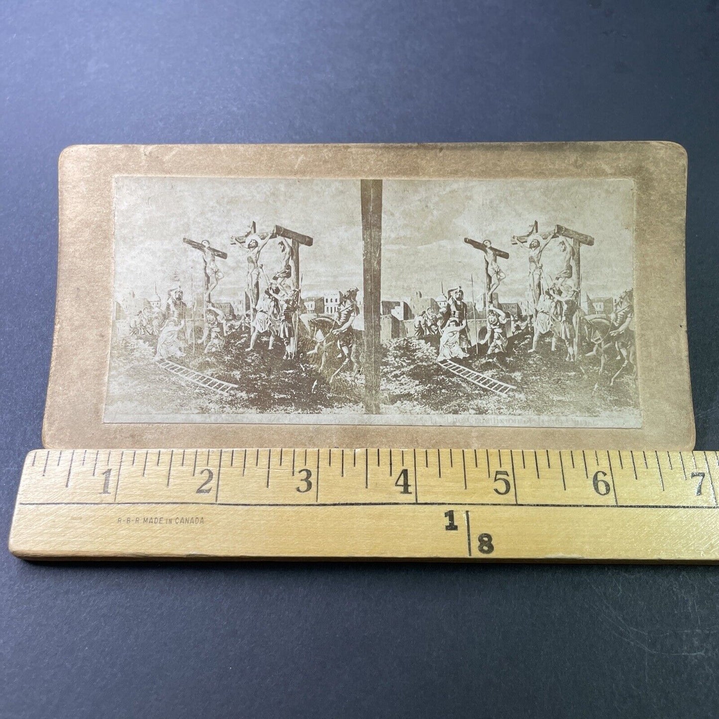 Antique 1860s Jesus Is Crucified On The Cross Stereoview Photo Card P3413