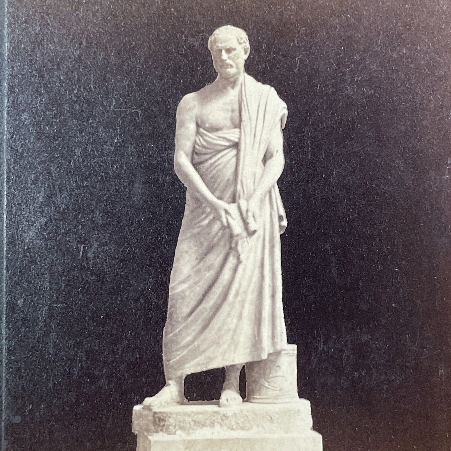 Sculpture of Demosthenes Stereoview Monaldini & Calisti Antique c1870s Y015