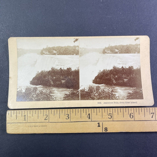 American Falls from Goat Island Stereoview Niagara Falls Antique c1880 Y2132