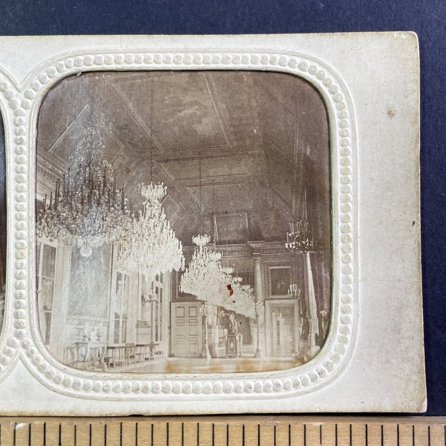 Inside Tuilieres Palace France Stereoview French Tissue Antique c1860s XT2116