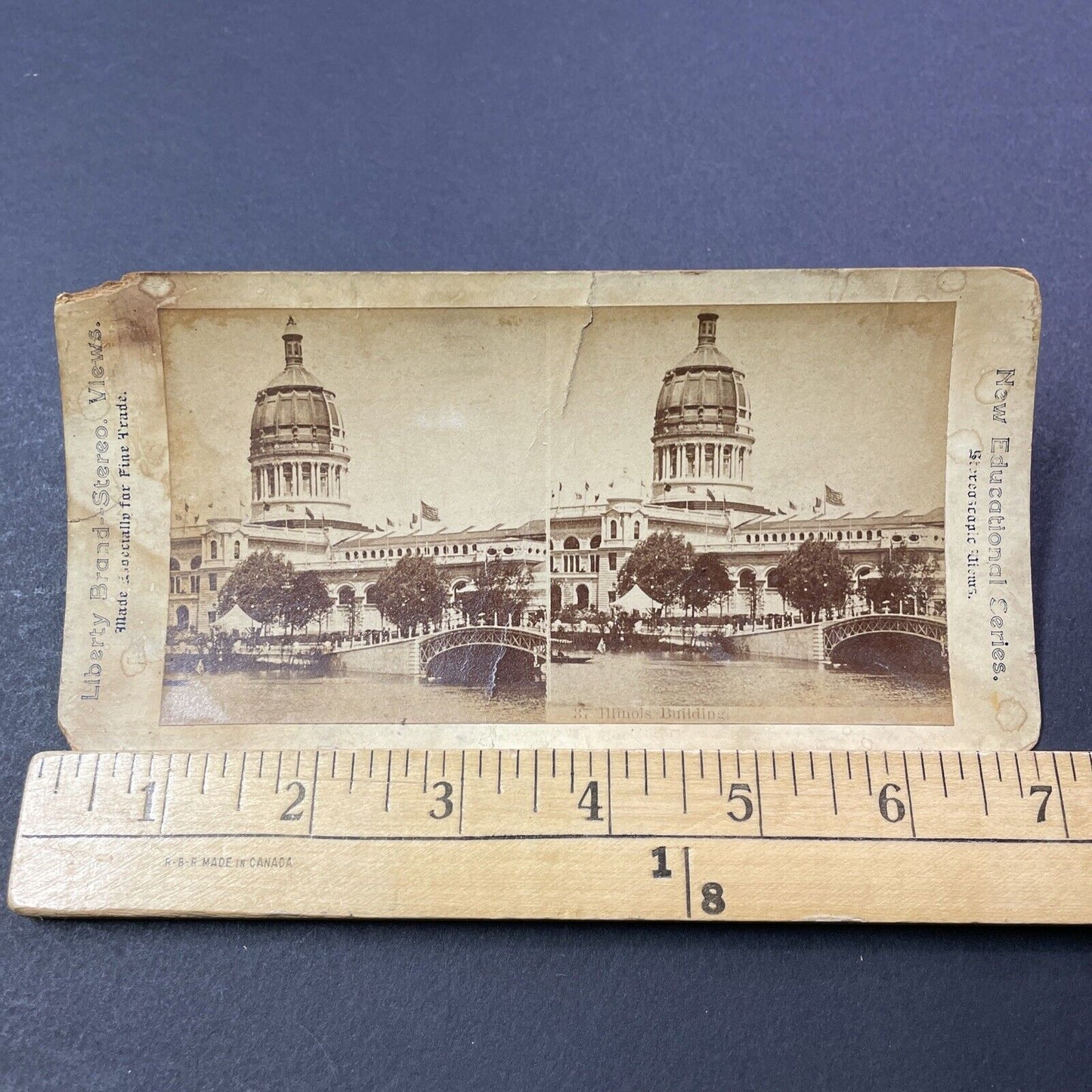 Antique 1870s Illinois State Capitol Building Stereoview Photo Card V3333