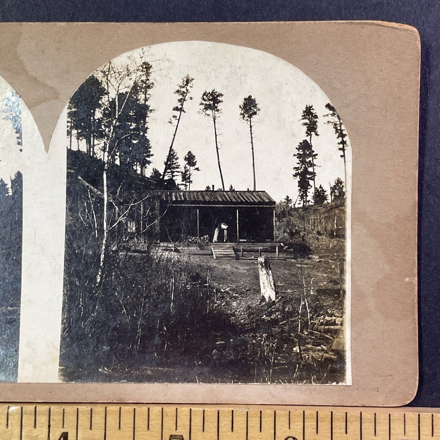 Copper Mountain Colorado Mine Superintendent Stereoview Antique c1870s X2731