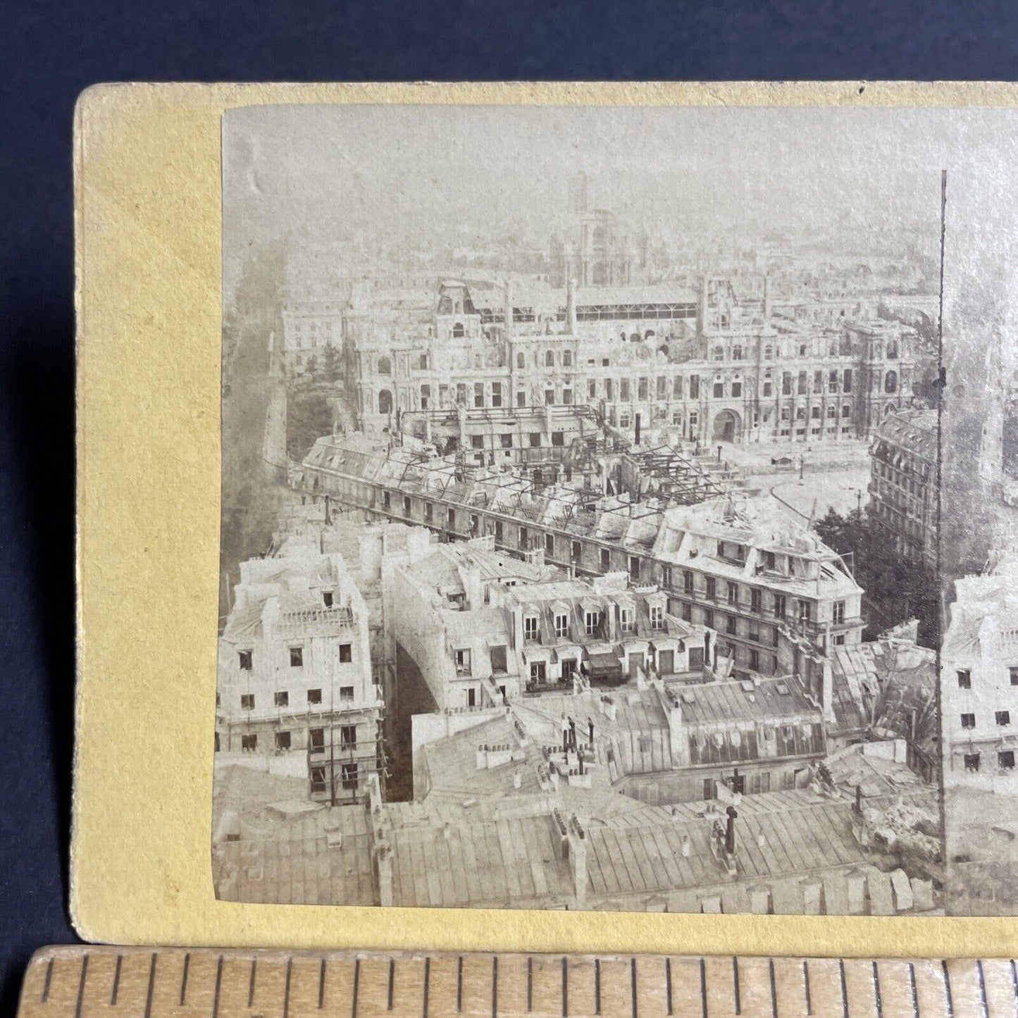 Antique 1870s Panorama View Of Paris France Stereoview Photo Card P4177