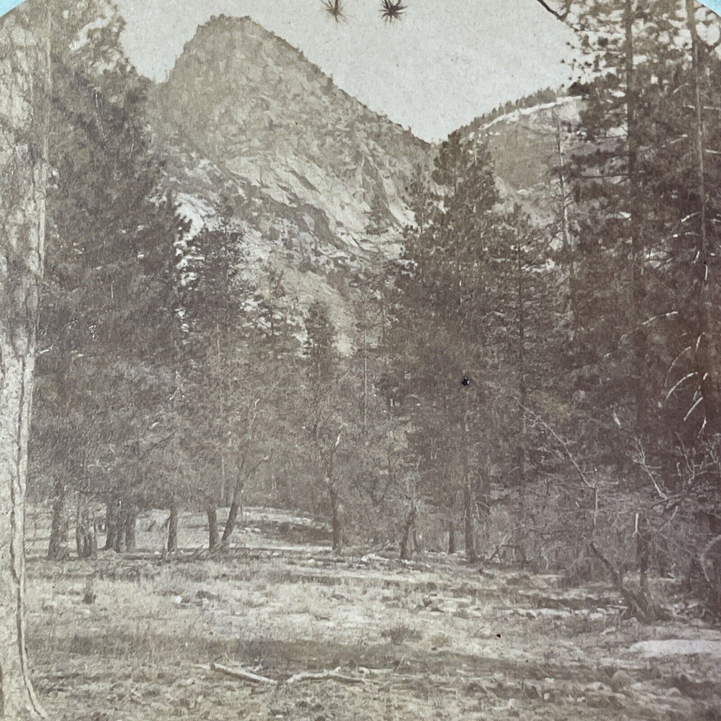 Eagle Peak Yosemite CA Stereoview Charles Bierstadt Antique c1870 Y029