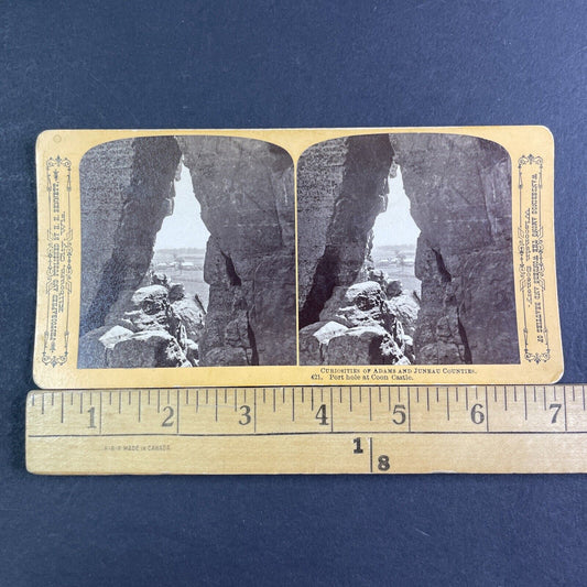 Coon Castle Farm Stereoview Wisconsin Dells Juneau County Antique c1880 X3136