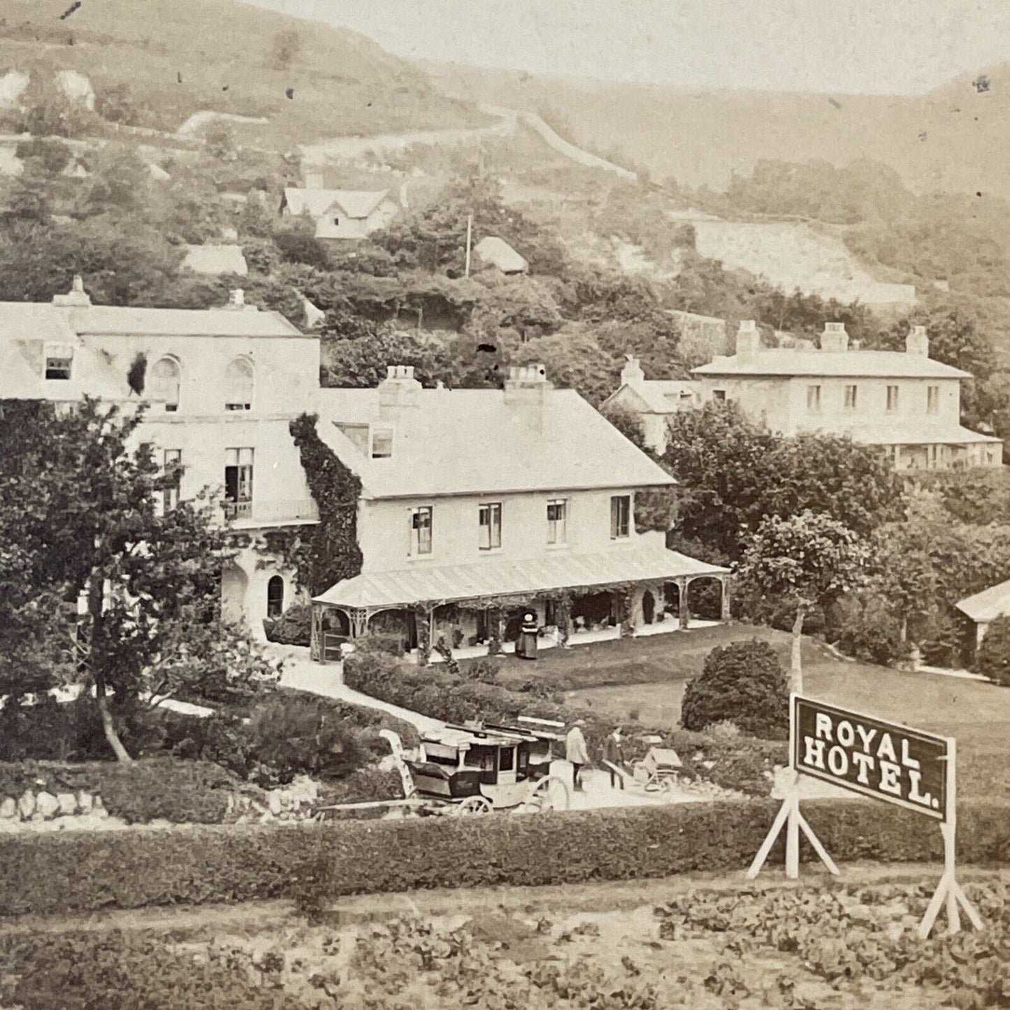 Royal Hotel Ventnor Isle of Wight Stereoview Frederick Hudson Antique 1870 X2586