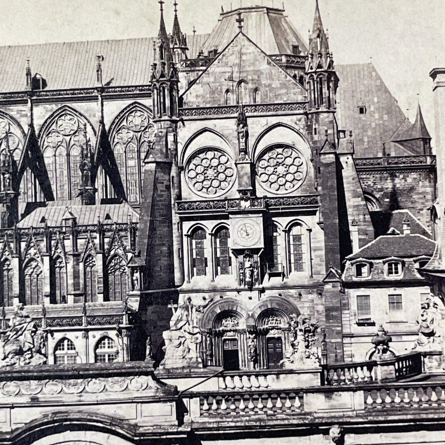 Strasbourg Cathedral Church France Stereoview Guillon Antique c1870 X2613