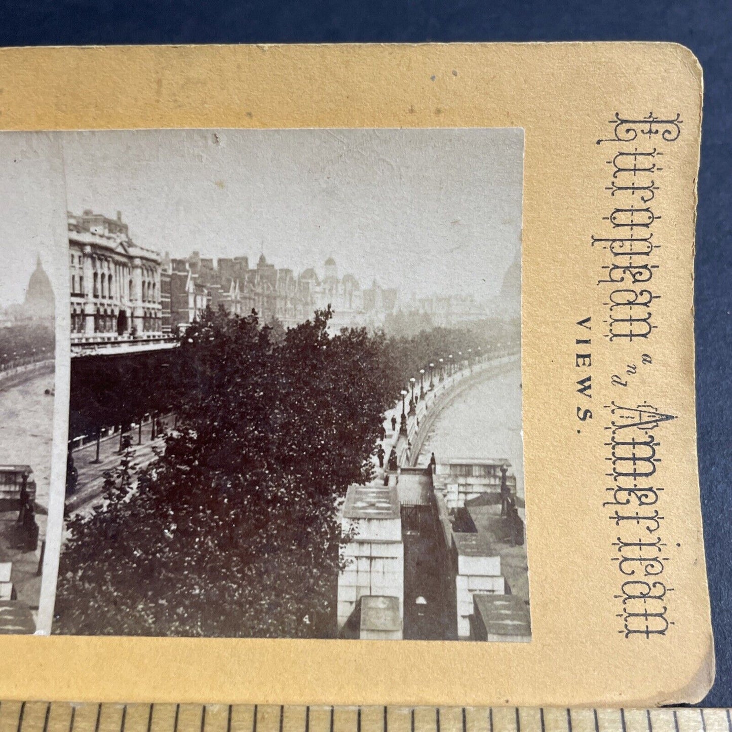 Antique 1870s The Thames River London England UK Stereoview Photo Card P4606