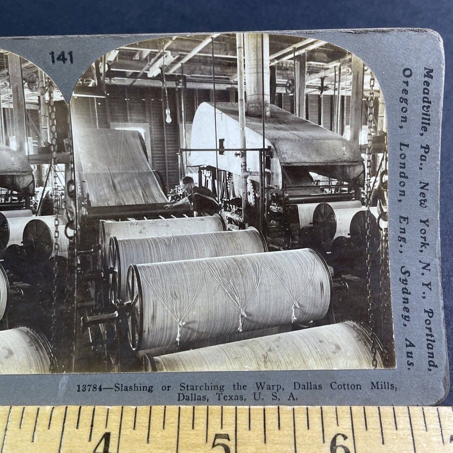 Antique 1905 Dallas Cotton Mill Texas USA Stereoview Photo Card P2184