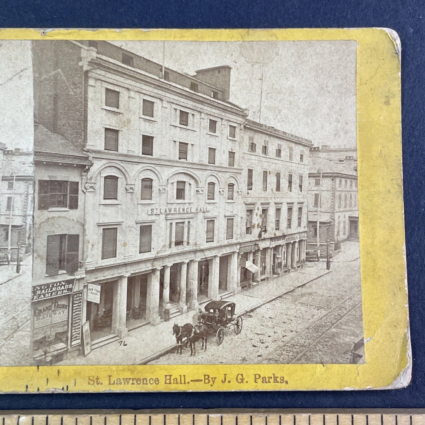 St. Lawrence Hall Montreal Quebec Canada Stereoview J.G. Parks c1870 Y2407