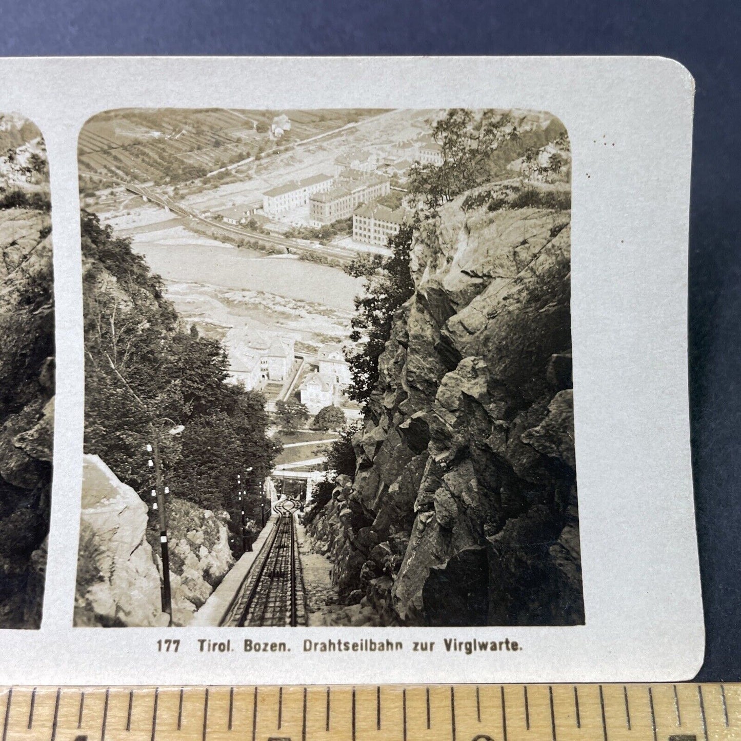 Antique 1910s Tirol Railroad Apline Line Italy Stereoview Photo Card P3048