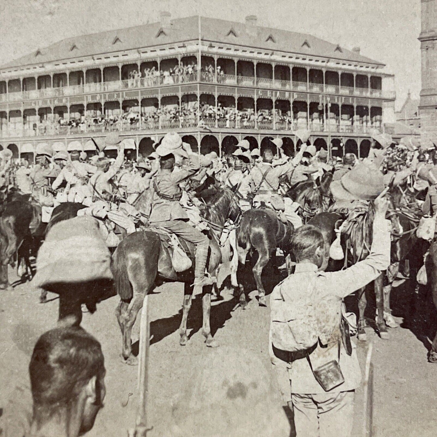 Antique 1901 The English Invade Pretoria South Africa Stereoview Photo Card 5543