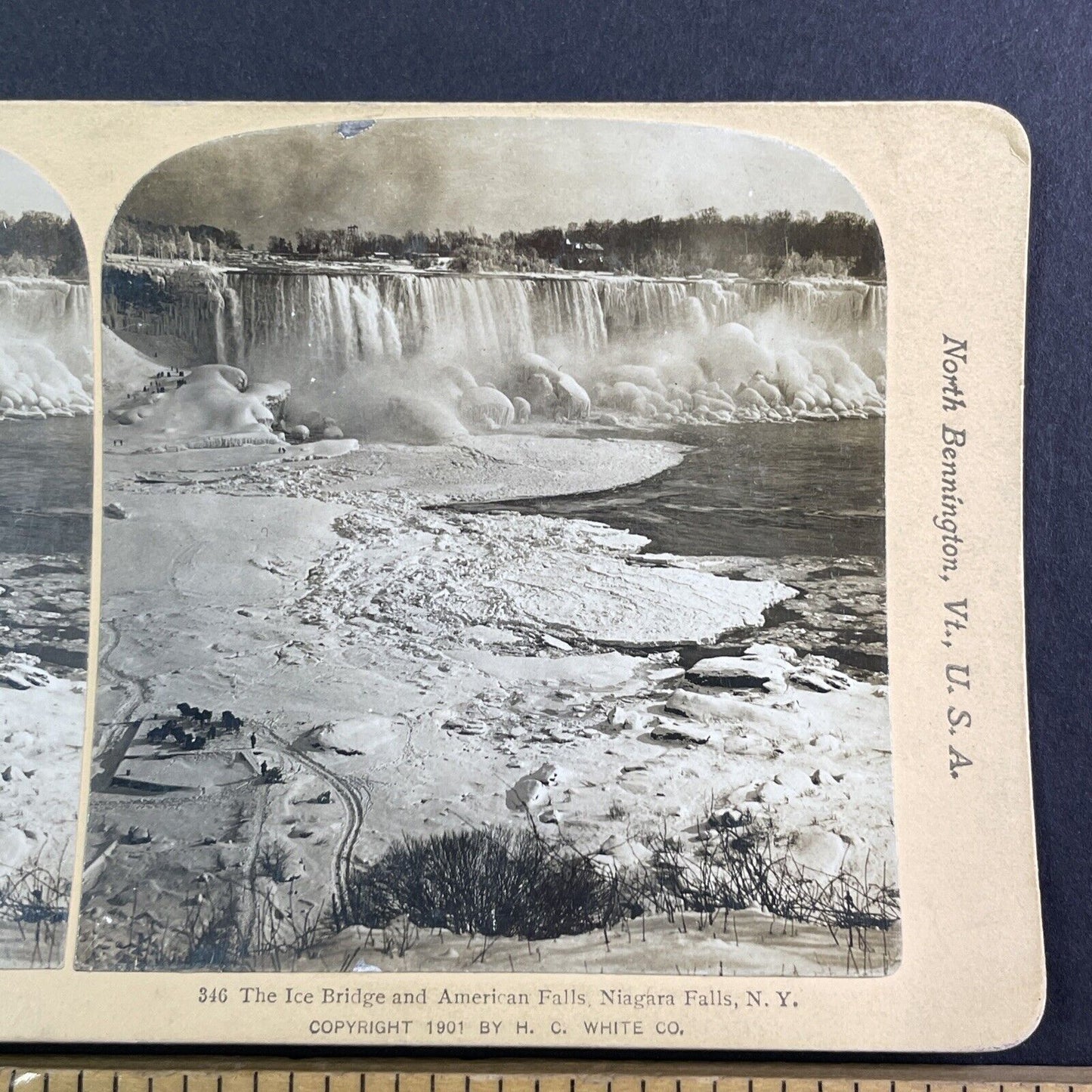 Horse Platform Lower Niagara Falls Gorge Stereoview H.C White c1901 Y1458
