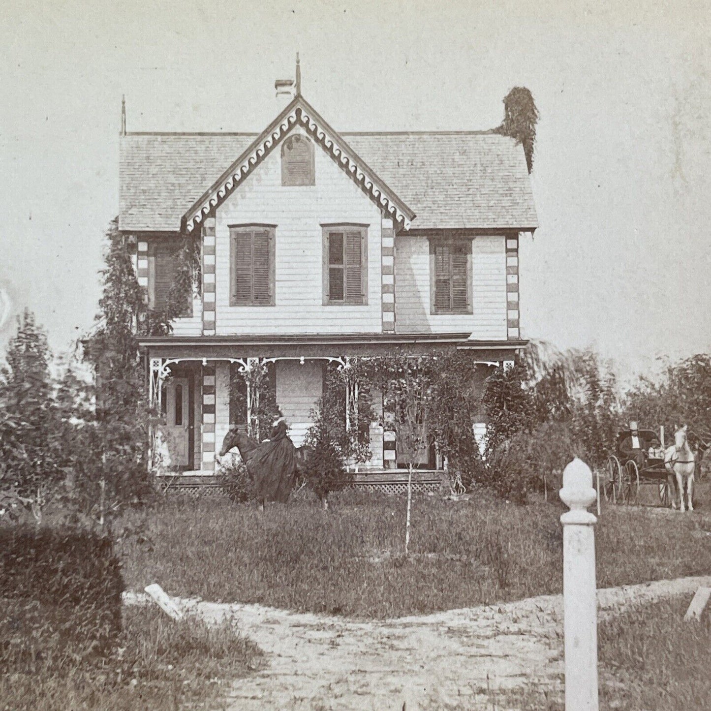 Victorian House Perry County Pennsylvania Stereoview Antique c1860s Y461