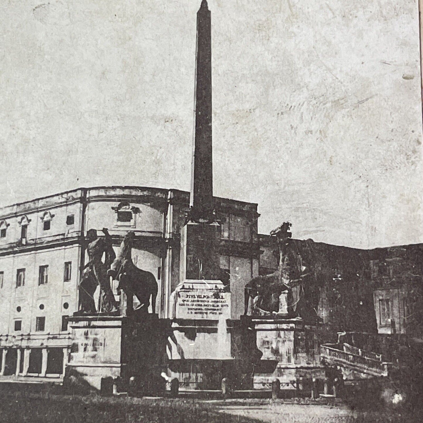 Piazza del Popolo Rome Italy Stereoview People's Square Antique c1855 X2794