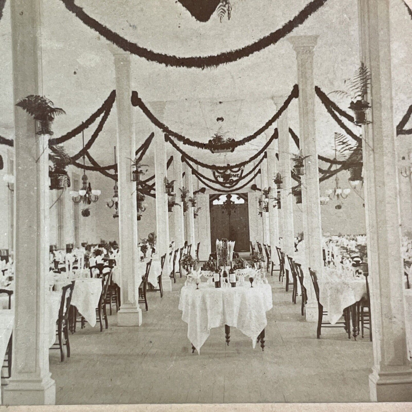 Fabyan House Dining Room New Hampshire Stereoview Antique c1880s Y907