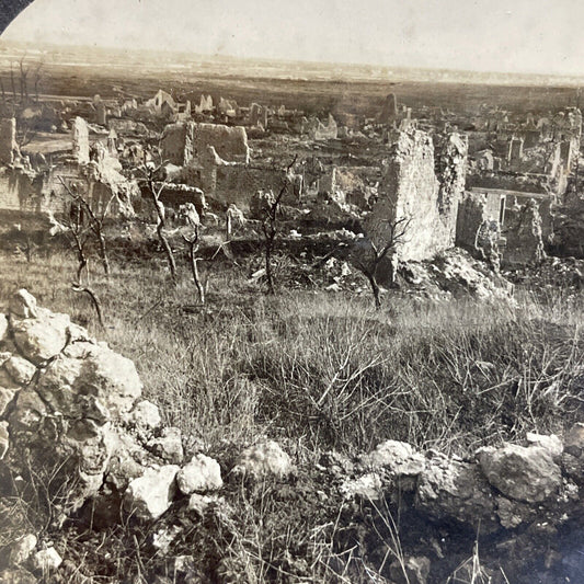 Antique 1917 Chateau De Coucy Destroyed By Germans Stereoview Photo Card P4969