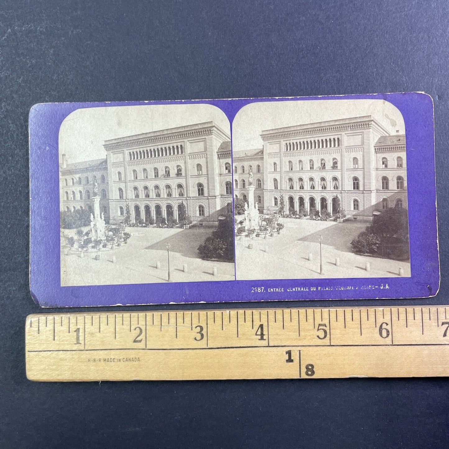 Federal Chancellery of Switzerland Stereoview Jean Andrieu Antique c1870s X3835