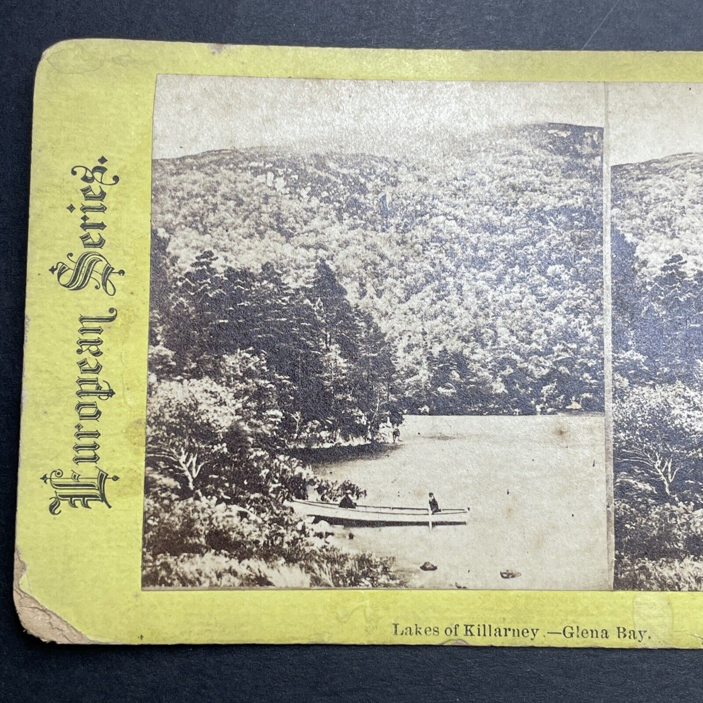 Antique 1868 Fishing Boat At Glena Cottage Ireland Stereoview Photo Card P1201