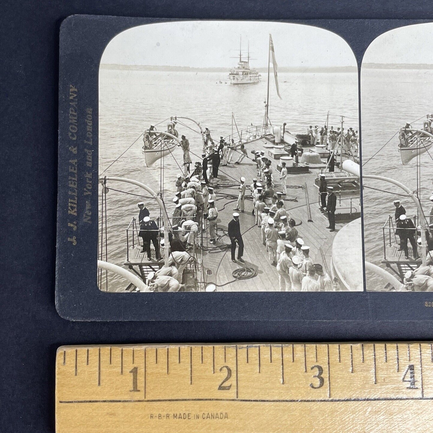 Antique 1903 British Battleship HMS St. George Stereoview Photo Card P954