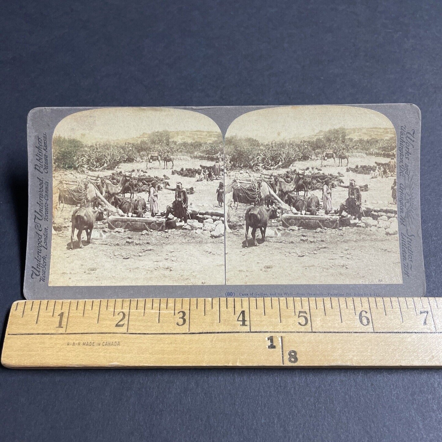 Antique 1898 Cana Of Galilee Spring Fed Well Israel Stereoview Photo Card P4166