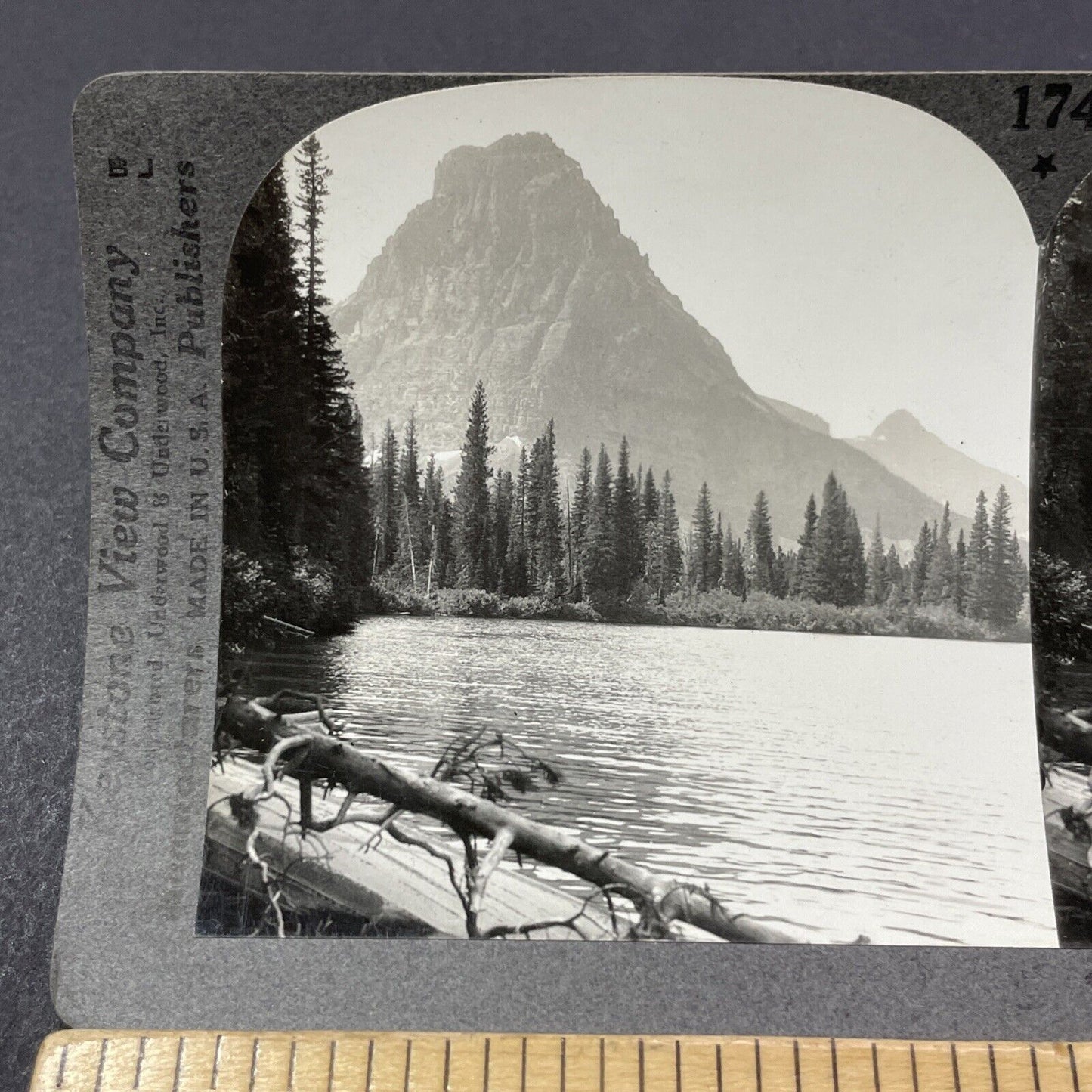 Antique 1910s Mount Rockwell Glacier Park Montana Stereoview Photo Card V2169