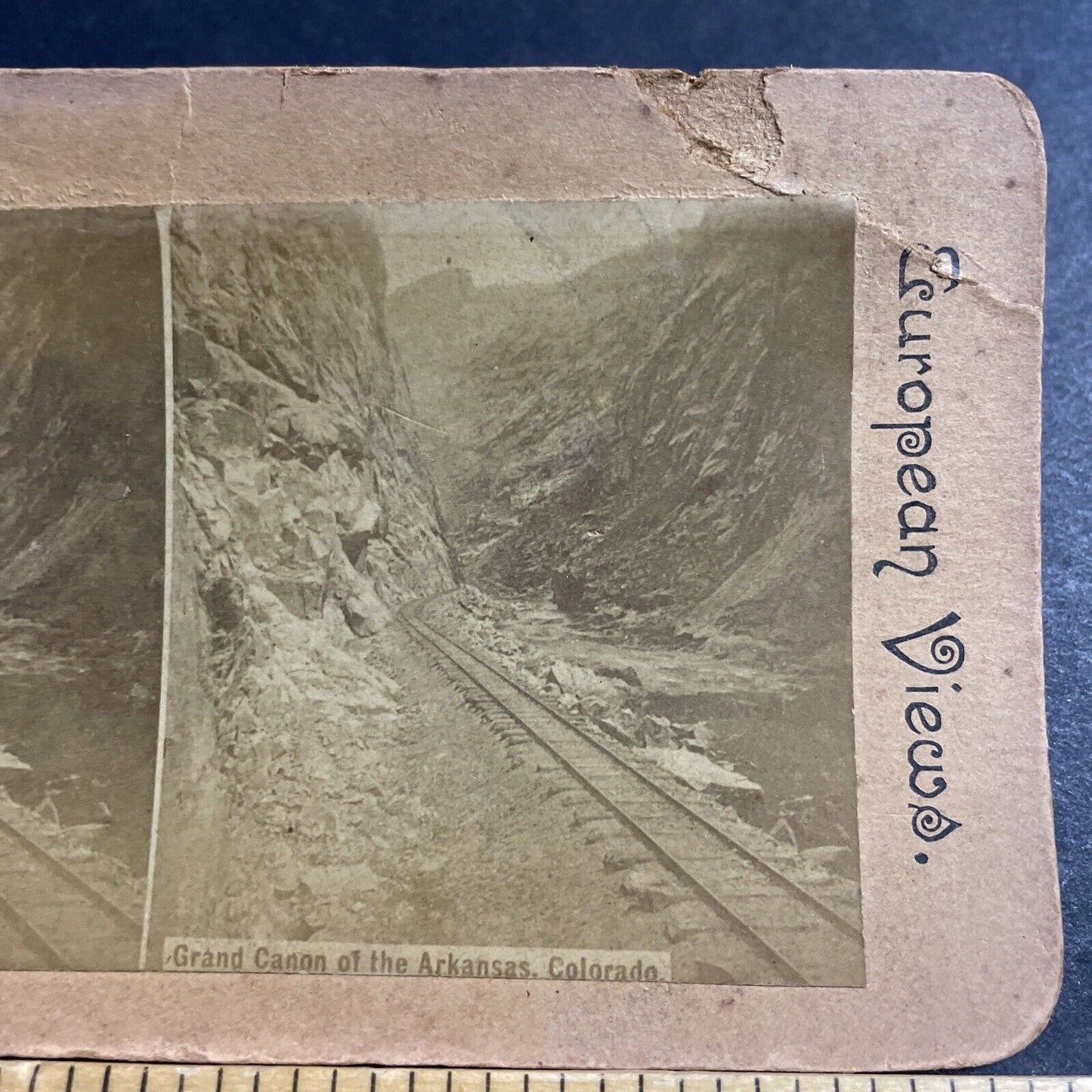 Antique 1880s Grand Canyon Of The Colorado Railroad Stereoview Photo Card P5217