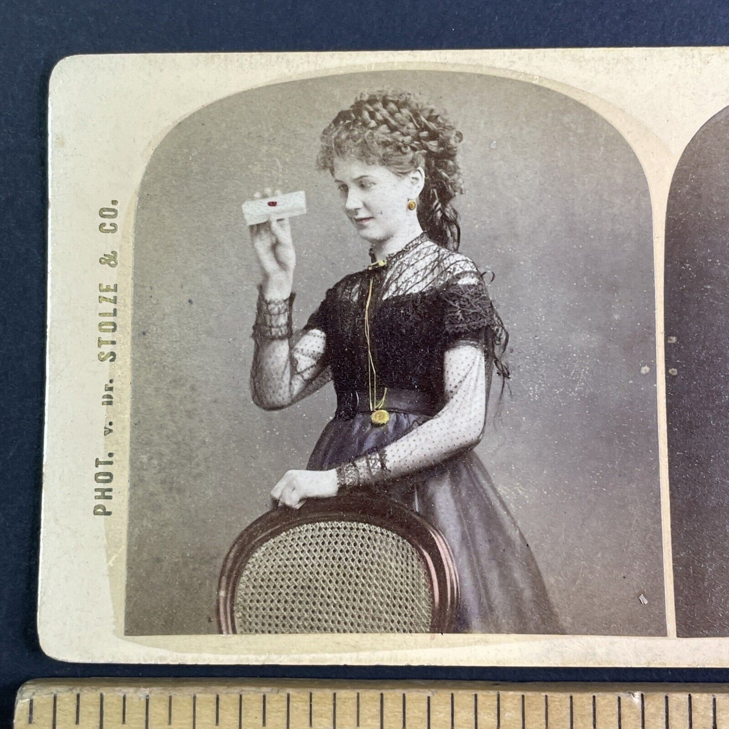 Actress & Model Bertha Horn Stereoview E. Linde Berlin Antique c1880 X3586