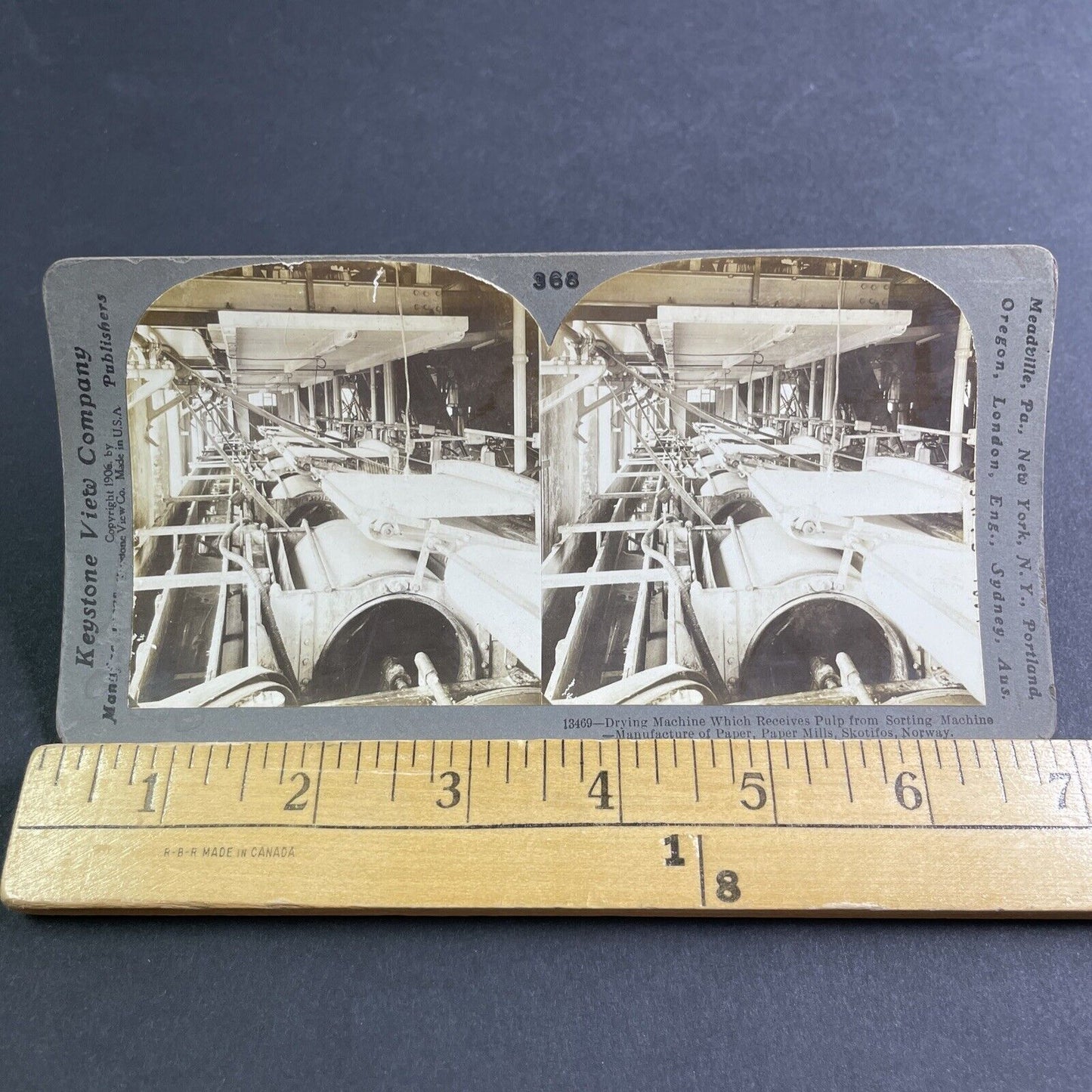 Antique 1906 Lofthus Pulp Paper Mill Norway Stereoview Photo Card P2186