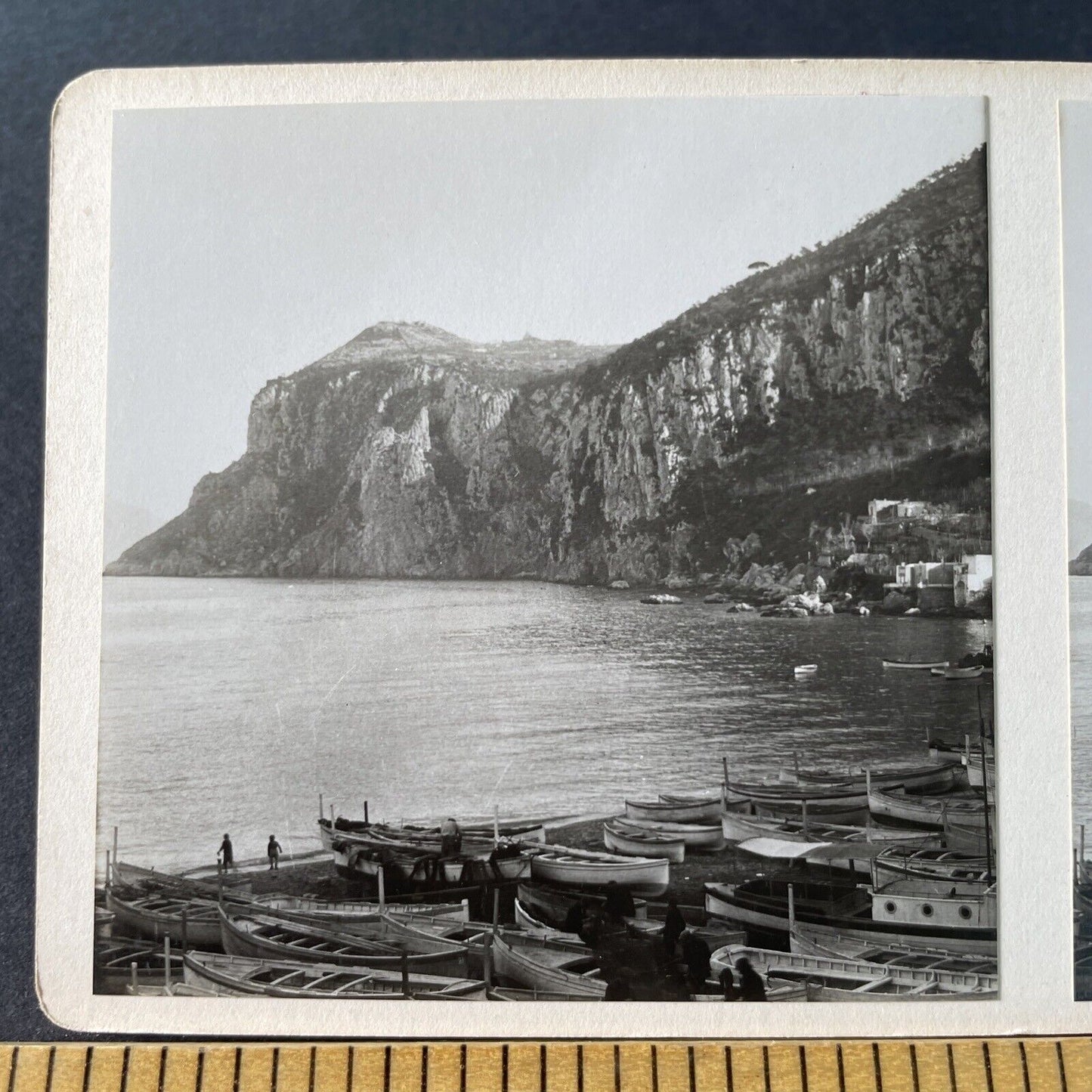 Antique 1925 Marina Piccola Capri Italy OOAK Stereoview Photo Card P3254